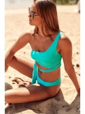 Two-piece asymmetric turquoise swimsuit K17 - Online store - Boutique